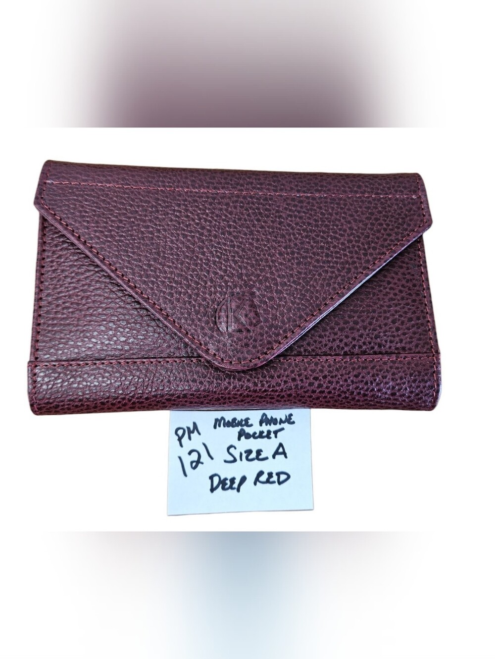 KL Select Leather Mobile Phone Pocket Size 7" X 4" Deep Red